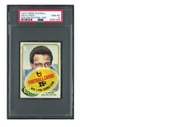 1976 Topps Football Cello Pack w/a Walter Payton Rookie on the Top – PSA 10 GEM MINT
