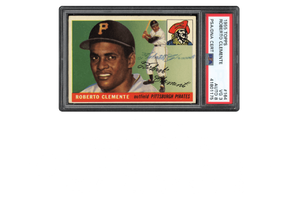 1955 Topps #164 Roberto Clemente Autographed Rookie Card - PSA 3 VG Card Grade