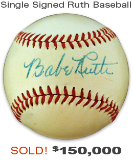 Babe Ruth items dominate Memory Lane auction - Sports Collectors