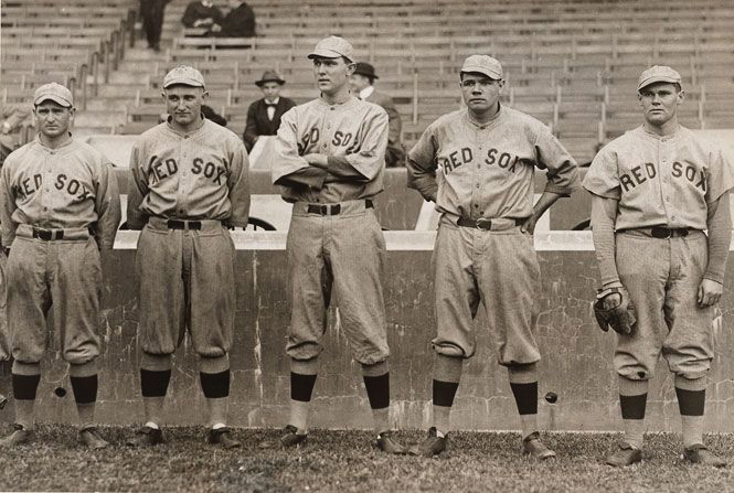 Babe Ruth with Boston Red Sox teammates