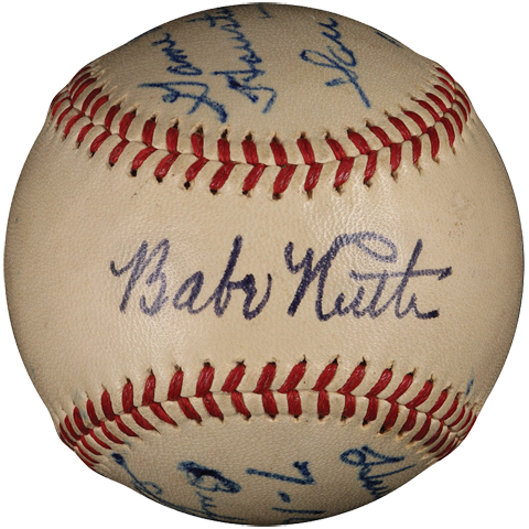  Babe Ruth Single Signed Baseball