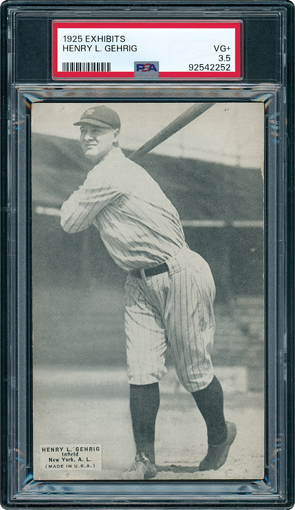 1925 Exhibit Supply Co. Lou Gehrig Gray Tint Rookie PSA 3.5 VG+