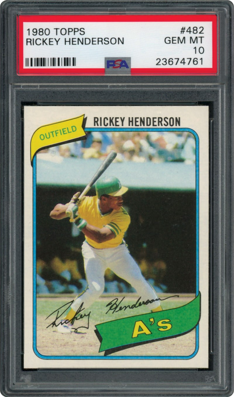 Lot - 1980 Topps # 482 Rickey Henderson Rookie Card
