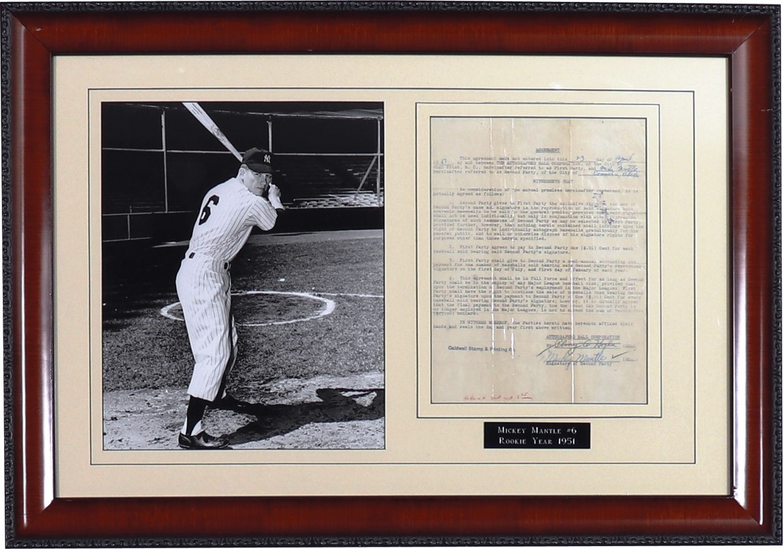 Mickey Mantle Signed OMLB No. 7 Inscription Signed in Blue Pen - JSA