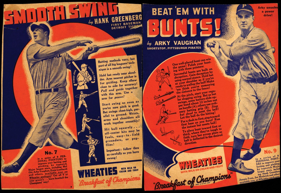 1938 Vintage Wheaties Cereal Box Shortstop Play It Right 