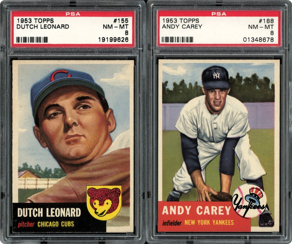 At Auction: (8) High Grade 1953 Topps Baseball Cards