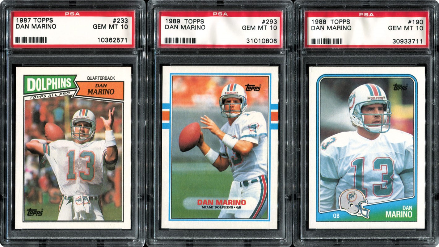 Sold at Auction: Lot of (9) different Dan Marino Football Cards