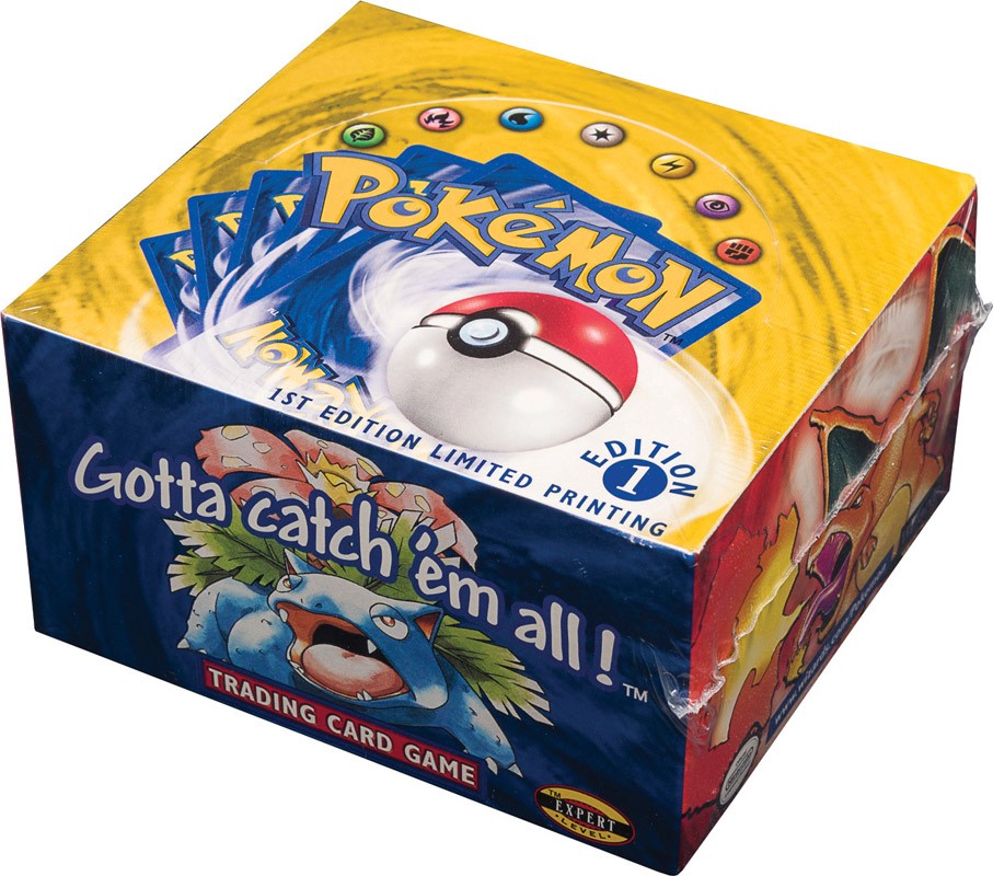 Sealed box of first-edition Pokémon card game boosters goes on auction for  £200,000