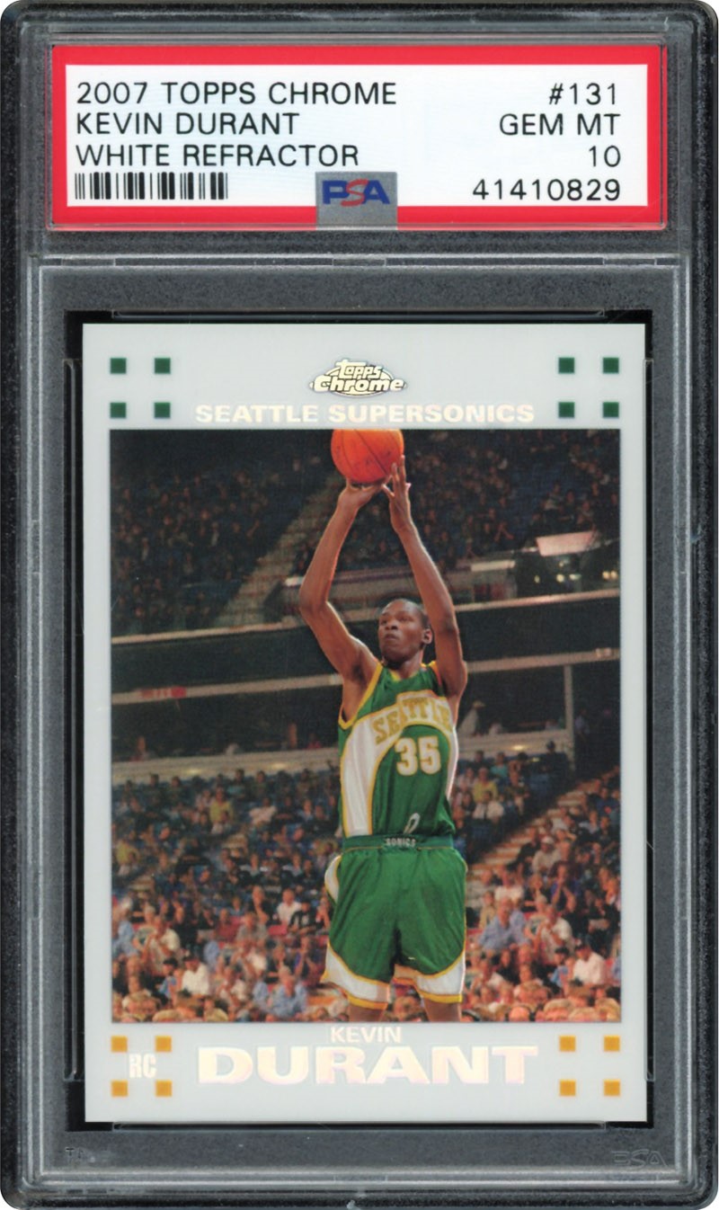 2007 Topps Chrome #131 Kevin Durant White Refractor #4/99 Rookie Card PSA 10 GEM MINT