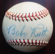 Babe Ruth Single Signed Baseball PSA 8 NM-MT 