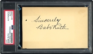 Babe Ruth Single Signed Postcard PSA/DNA