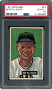 1951 Bowman #63 Bob Dillinger PSA 10