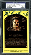 Roy Campanella Auto Yellow HOF Plaque
