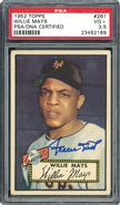 Outstanding 1952 Topps #261 Signed Willie Mays 