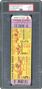 1956 World Series Unused Ticket (Don Larsen's Perfect Game) Autographed PSA Encapsulated