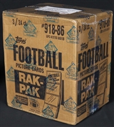  1986 Topps Football 3 Box Rack Case BBCE Authenticated