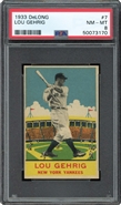 1933 DeLong Lou Gehrig PSA 8