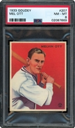  1933 Goudey #207 Mel Ott “Batting”  PSA 8 NM-MT