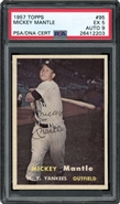 1957 Topps #95 Signed Mickey Mantle - PSA 5 EX