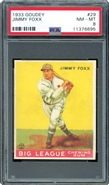 1933 Goudey #29 Jimmy Foxx PSA 8 NM-MT