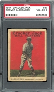 1914 Cracker Jack #37 Grover Alexander PSA 4 VG-EX