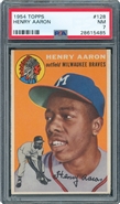 1954 Topps #128 Hank Aaron Rookie PSA 7 NM 