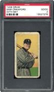 1910 T206 Sam Crawford with Bat Drum 350/25 PSA 2 GOOD 